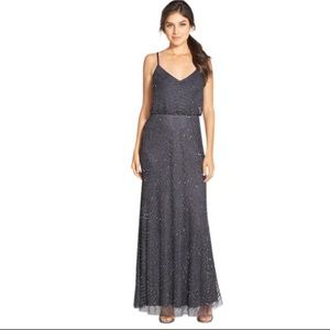Adrianna papell beaded art deco gown blouson size 14